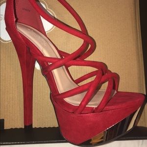 Red Suede & Blush Suede Pumps